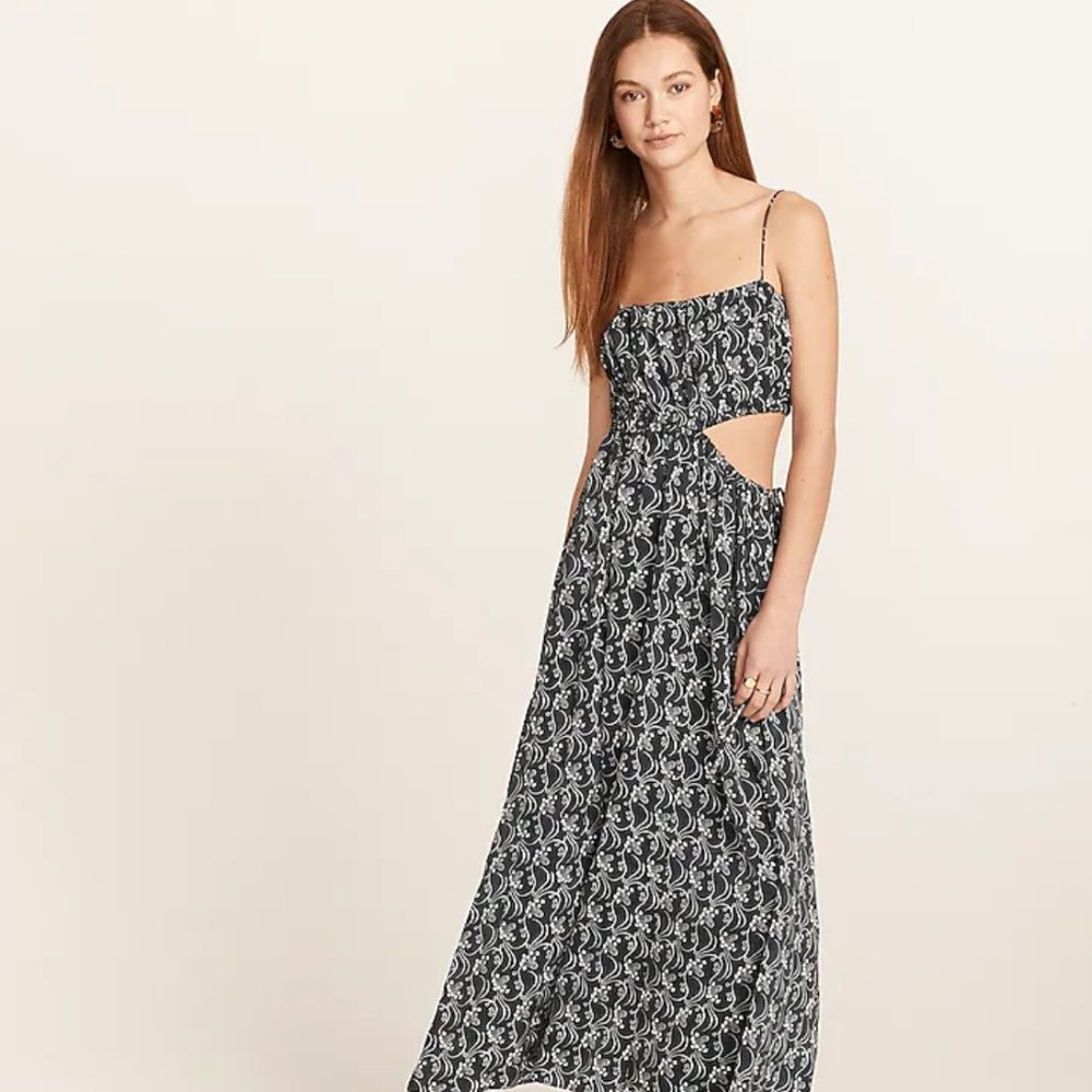 J. Crew Cutout drapey dress in starry swirl